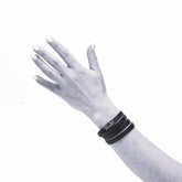 Bracciale multigiro in pelle arancio